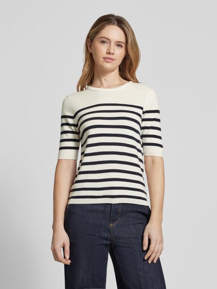 0039 Italy Gebreide pullover met 1/2-mouwen, model 'ISOLA' Offwhite - 4