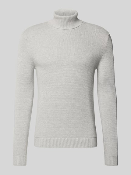 Selected Regular Fit Rollkragenpullover aus reiner Baumwolle Modell 'DANE' Hellgrau 2
