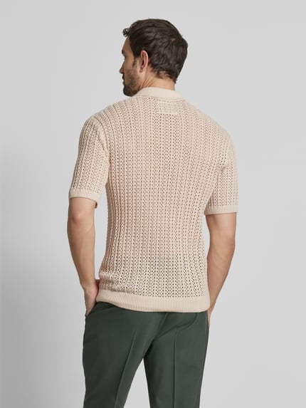 JACK & JONES Premium Poloshirt mit Strukturmuster Modell 'JOEL' Offwhite 5