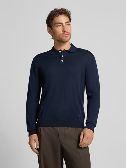 Manuel Ritz Regular Fit Poloshirt aus Schurwolle Marine 4