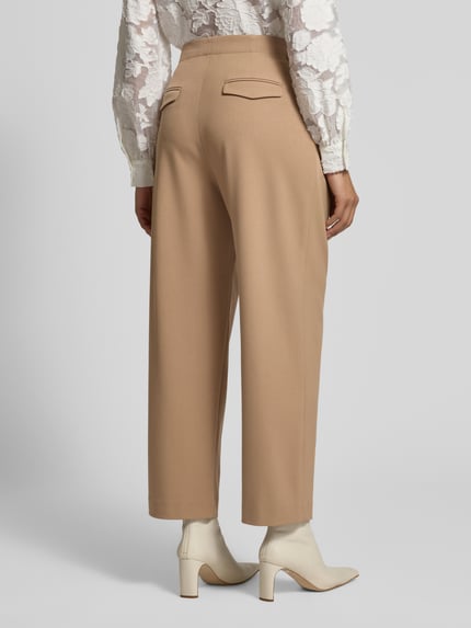 Jake*s Collection Stoffen broek met wijde pijpen en paspelzakken aan de achterkant Hazelnoot - 5