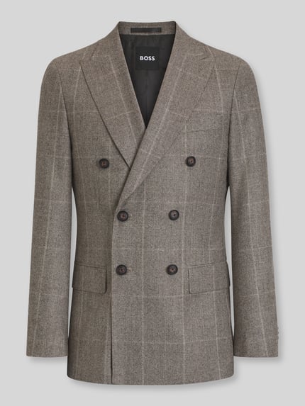 BOSS Marynarka o kroju slim fit z czystej żywej wełny model 'C-Huge-DB-264' Beżowy 2