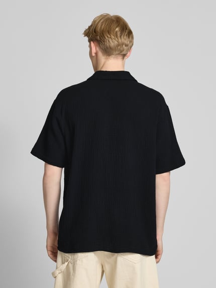 JACK & JONES Koszula casualowa o kroju relaxed fit z wykładanym kołnierzem Czarny 5