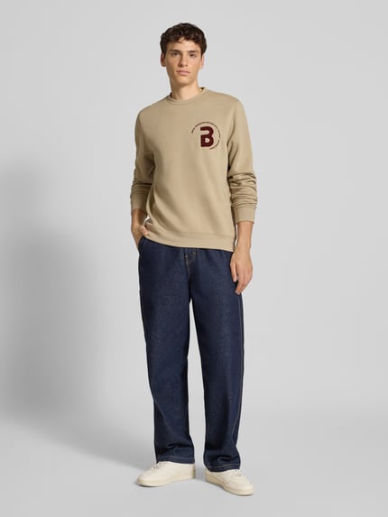 Blend Sweatshirt mit Label-Detail Modell 'FLORIAN' Beige 1