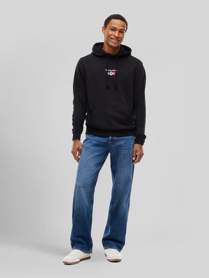Tommy Jeans Relaxed Fit Hoodie aus reiner Baumwolle BLACK 1