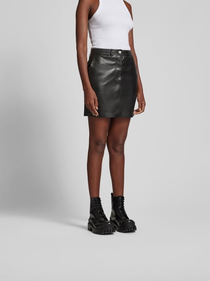 Nanushka Minirok in leerlook Zwart - 4