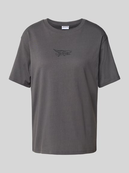 Jake*s Casual T-shirt z nadrukowanym motywem Ciemnoszary 2