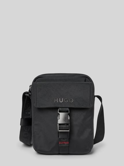 HUGO Handtas met labeldetail, model 'Marsel' Zwart - 1