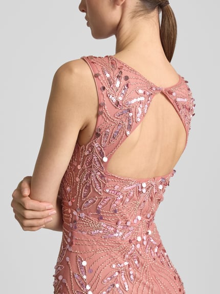 Lace & Beads Abendkleid mit Paillettenbesatz Rose 3