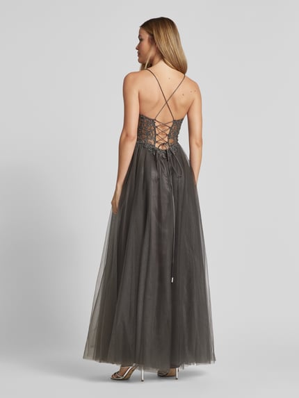 VM by Vera Mont Abendkleid mit Spitzenbesatz Anthrazit 5