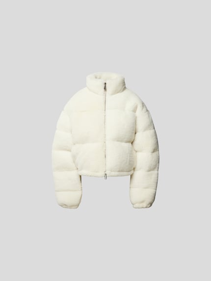 VTMNTS Wollen jas met teddy-fleece look Wit - 2