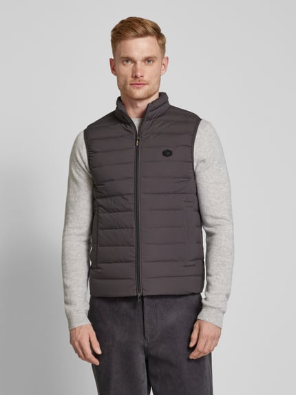 Emporio Armani Steppweste mit Label-Patch Anthrazit 4