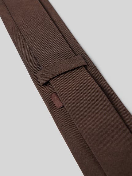 Blick Stropdas van zijde in effen design (7 cm) Middenbruin - 3