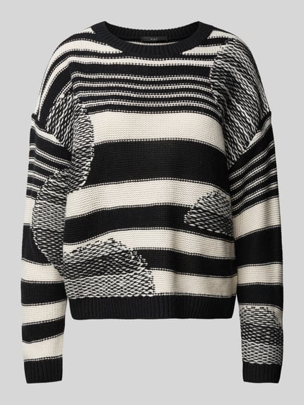 Oui Strickpullover mit Rundhalsausschnitt Black 2