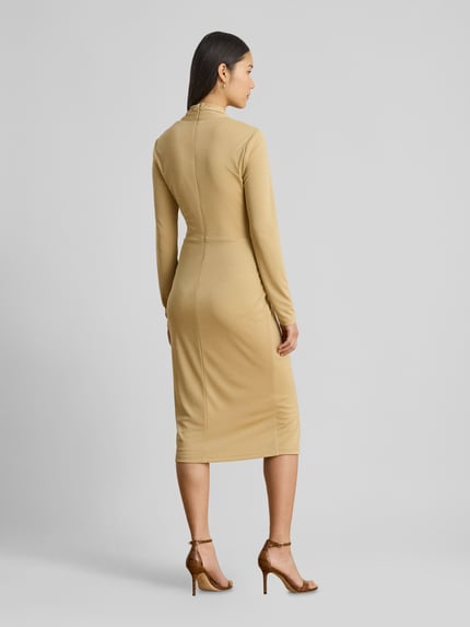 Lauren Ralph Lauren Knielanges Kleid in Wickeloptik Sand 5