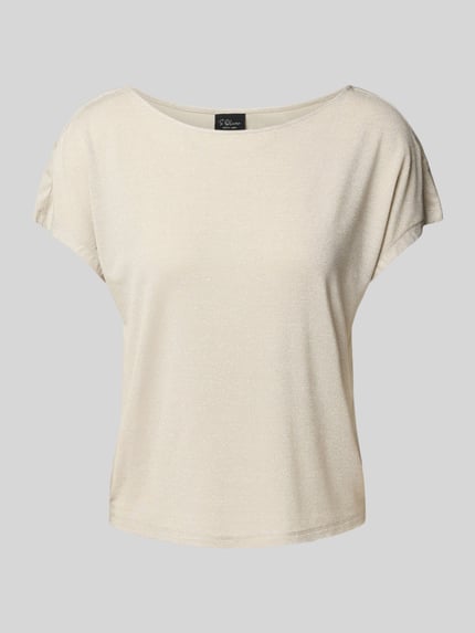 s.Oliver BLACK LABEL T-shirt o kroju relaxed fit z mieszanki wiskozy Beżowy 2