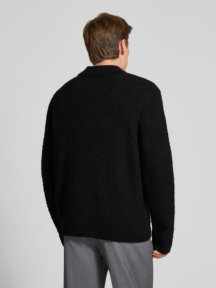 Selected Regular Fit Strickjacke aus Woll-Mix Modell 'LOYD' Black 5
