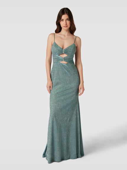 LUXUAR FASHION Sukienka wieczorowa z efektem błyszczącym Miętowy 4
