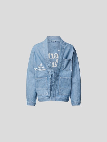 Kenzo kurtka jeansowa o kroju oversized ze sznurowanym zapięciem Jeansowy niebieski 2