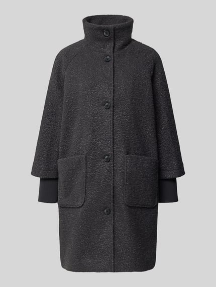 Tom Tailor Regular Fit Teddymantel mit hohem Stehkragen Black 2