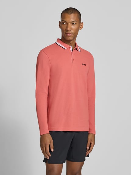 BOSS Green Regular Fit Poloshirt aus reiner Baumwolle Modell 'Plisy' Pink 4