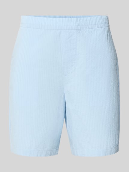 Produktfoto, Regular Fit Shorts aus reiner Baumwolle Modell 'STUART' von SELECTED HOMME, Optik: Unifarben, Seersucker-Struktur in Hellblau