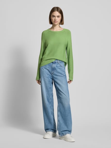 Marc O'Polo DENIM Gebreide pullover met geribde ronde hals Lichtgroen - 1