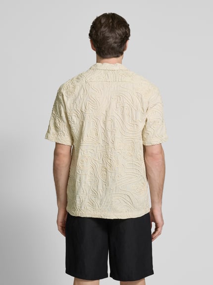 Jake*s Studio Men Regular Fit Freizeithemd aus Baumwoll-Viskose-Mix mit Leinen-Anteil Ecru 5