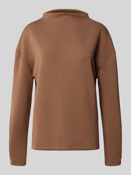 Fynch-Hatton Sweatshirt van viscosemix met opstaande kraag, model 'STAND UP COZI' Middenbruin gemêleerd - 2