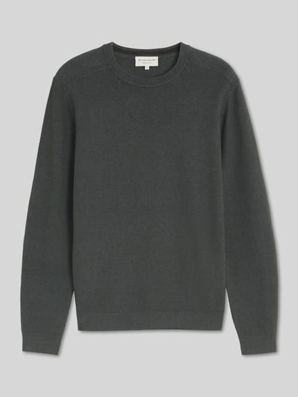 Tom Tailor Regular Fit Pullover mit Crew Neck Kragen Oliv 2