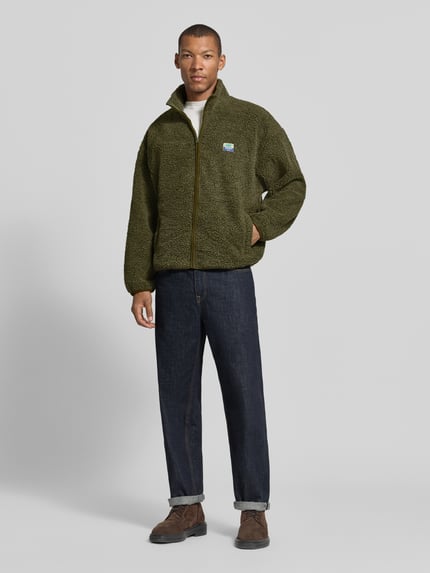 American Vintage Sweatjacke mit Logo-Patch Modell 'HOKTOWN' Khaki 1