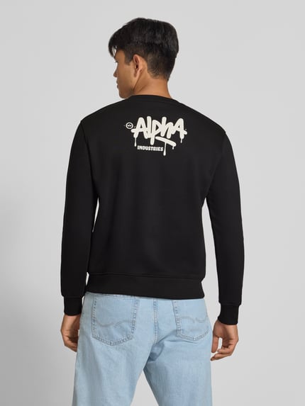 Alpha Industries Regular Fit Sweatshirt aus Baumwoll-Mix Black 5