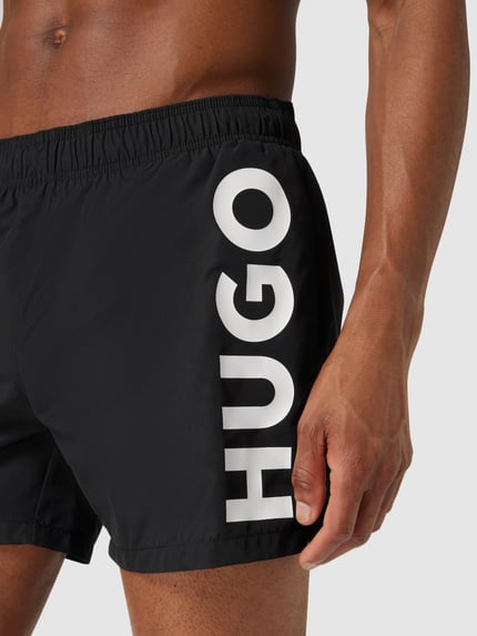 HUGO Badehose mit Label-Schriftzug Modell 'ABAS' Black 3