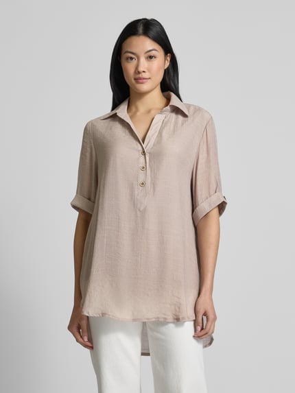 Apricot Regular fit blouse met platte kraag Zand - 4