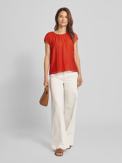 Christian Berg Woman Selection Regular Fit Bluse mit Rundhalsausschnitt Dunkelorange 1