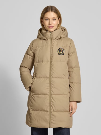 Lauren Ralph Lauren Gewatteerde lange jas met labelstitching Beige - 4