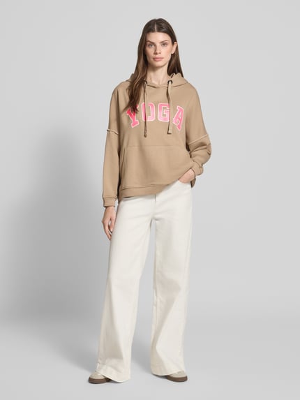 miss goodlife Oversized hoodie van puur katoen met kangoeroezak Zand - 1