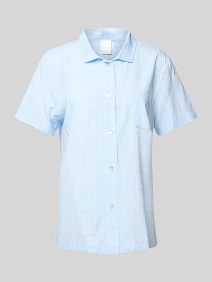 CCDK Copenhagen Pyjamabovendeel met borstzak, model 'Amalie' Lichtblauw - 1