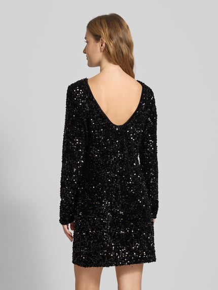 ONLY Körpernahes Cocktailkleid mit Paillettebesatz Modell 'CONFIDENCE' Metallic Black 5