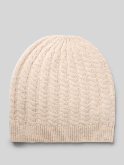 Christian Berg Woman Muts met wol in gebreide look Beige - 1