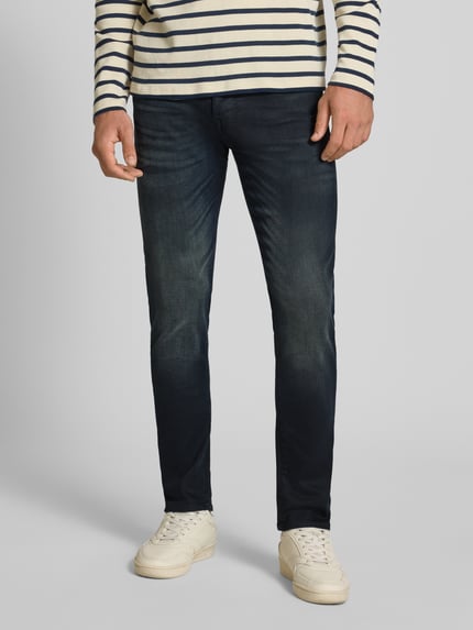 JACK & JONES Jeansy o kroju slim fit z efektem znoszenia model ‘GLENN’ Jeansowy niebieski 4