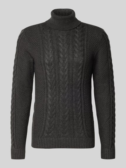 Blend Strickpullover mit Rollkragen Modell 'BASIM' Anthrazit 2