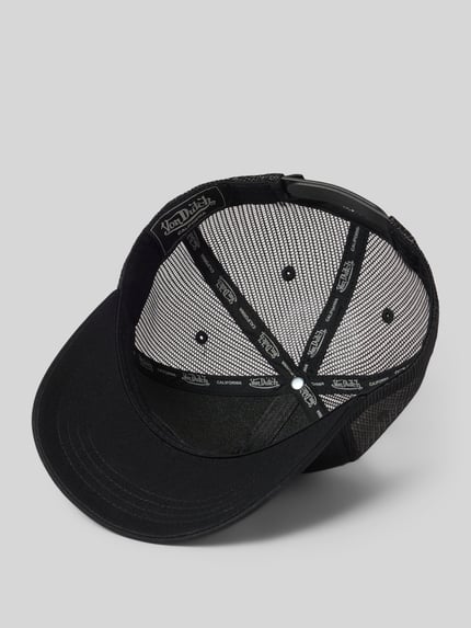 Produktfoto, Trucker Cap mit Logo-Stitching von Von Dutch in Schwarz, Baumwoll-Mix, Mesh, Snapback, moderne Struktur und klare Linien