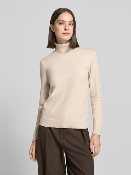 Betty Barclay Regular Fit Rollkragenpullover aus Viskose-Mix Sand 4