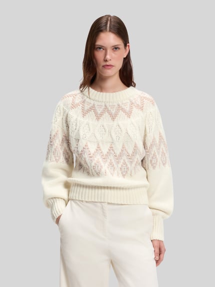 BOSS Orange Pullover mit Ballonärmeln Modell 'C_Fyrata' Offwhite 4