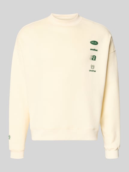Produktfoto, Regular Fit Sweatshirt mit Logo-Print von Another Cotton Lab, mieszanka bawełny, okrągły dekolt, elastyczne wykończenia, długość tyłu 63 cm, długość rękawa 58 cm
