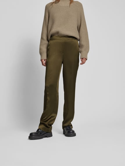 Joseph Loose fit zijden broek met steekzakken Middenbruin - 4