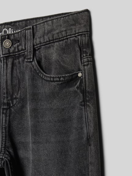s.Oliver RED LABEL Jeansy o kroju straight fit z czystej bawełny Czarny 2