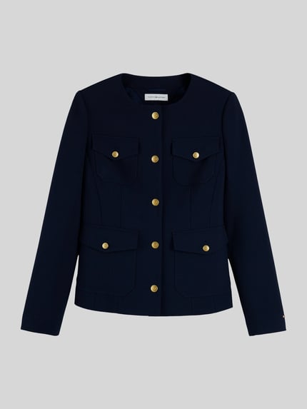 Tommy Hilfiger Slim Fit Kurzblazer mit Viskose-Anteil Marine 2