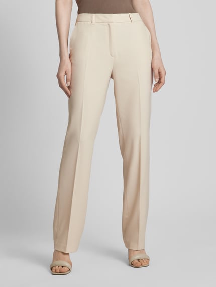 s.Oliver BLACK LABEL Tapered fit stoffen broek met structuurmotief Zand - 4